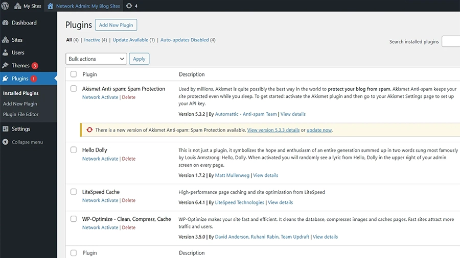 Cập nhật mã nguồn và plugin